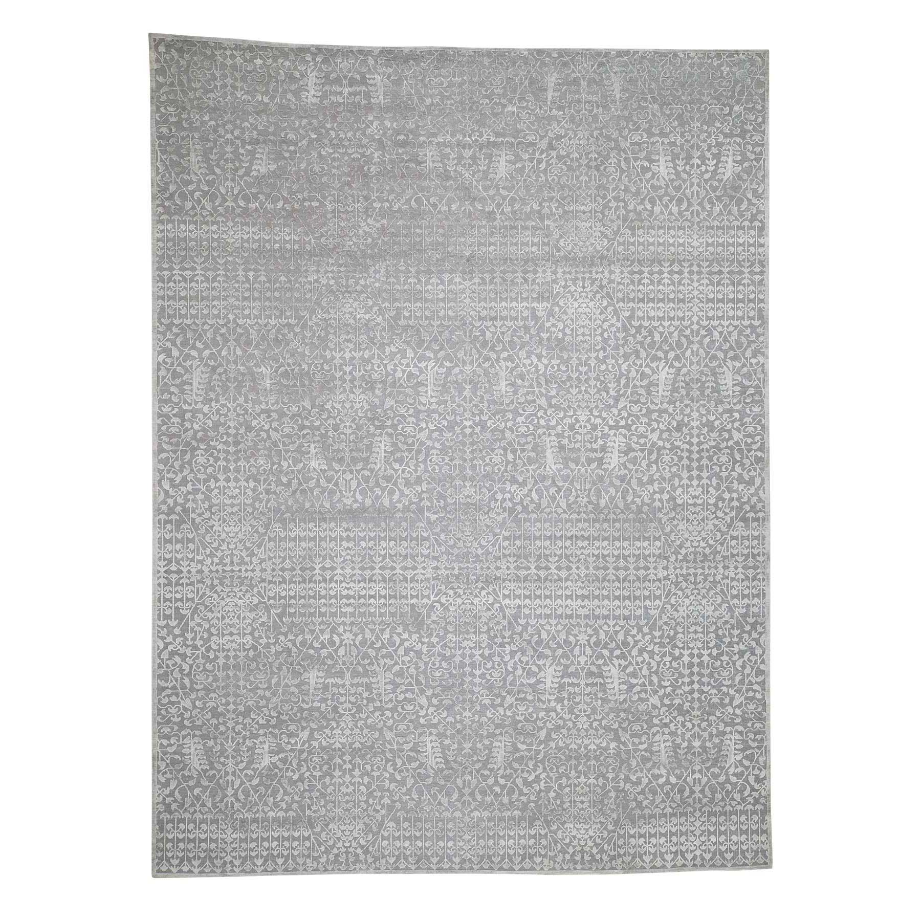 N/A Wool Hand-Knotted Area Rug 9'0